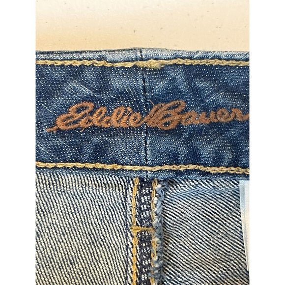 Eddie Bauer Womens Cut Off Jeans Shorts Curvy Fit Distressed HOL09 Blue Size 8S - Picture 7 of 9